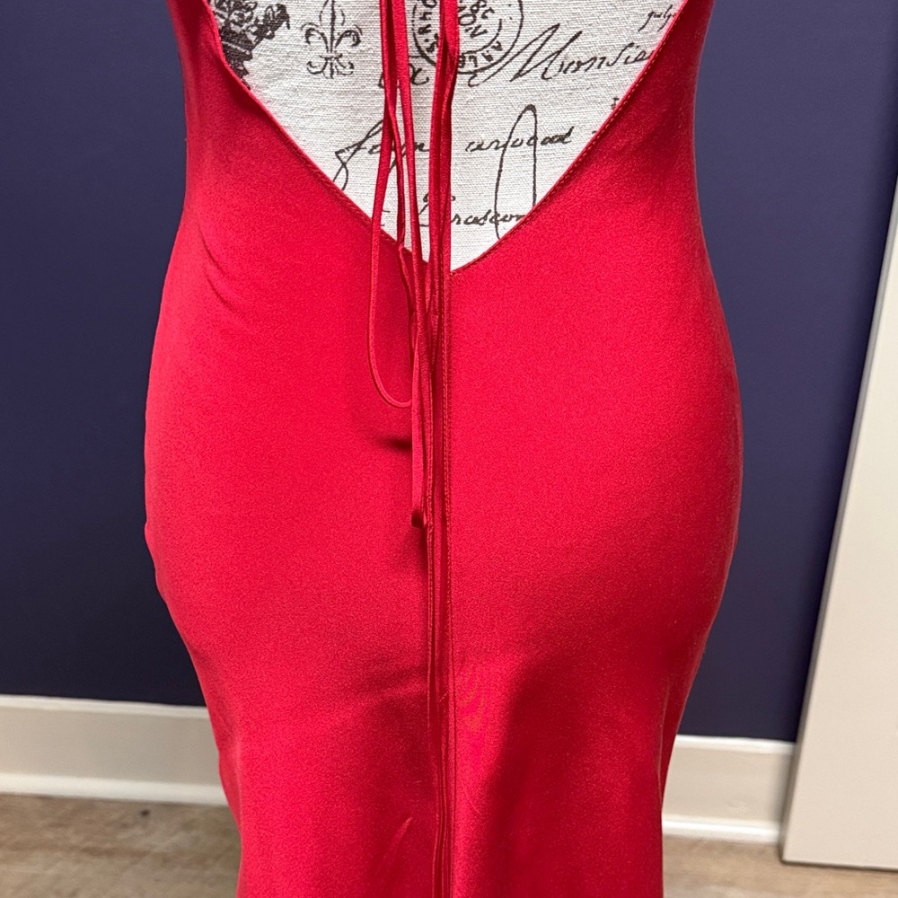 Silk backless Red Dress - Picture 8 of 17